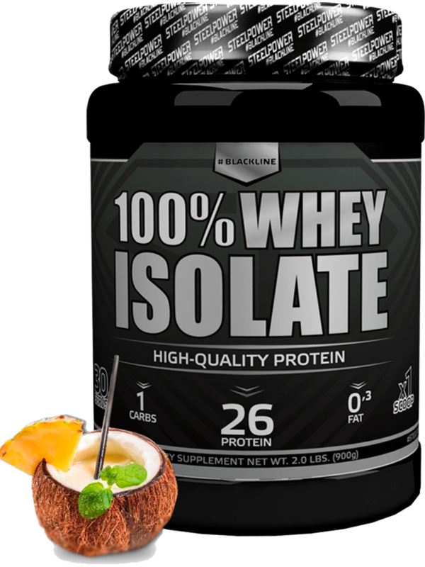 Протеин WHEY ISOLATE (100% изолят), 900 гр, вкус «Пина колада», STEELPOWER