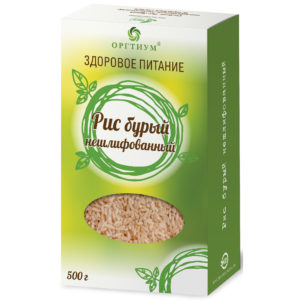 Рис бурый нешлифованый экологический, 500 гр, Оргтиум