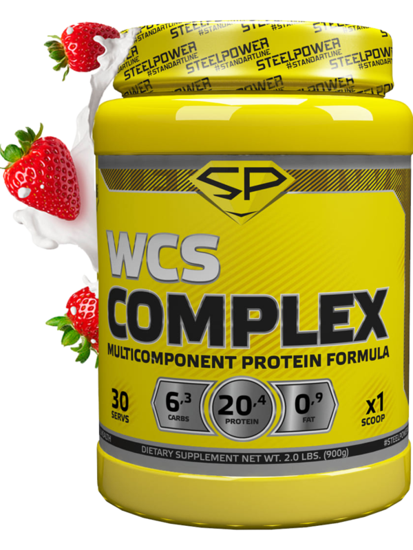 Мультикомпонентный протеин WCS COMPLEX 900 гр, вкус «Клубника со сливками», STEELPOWER