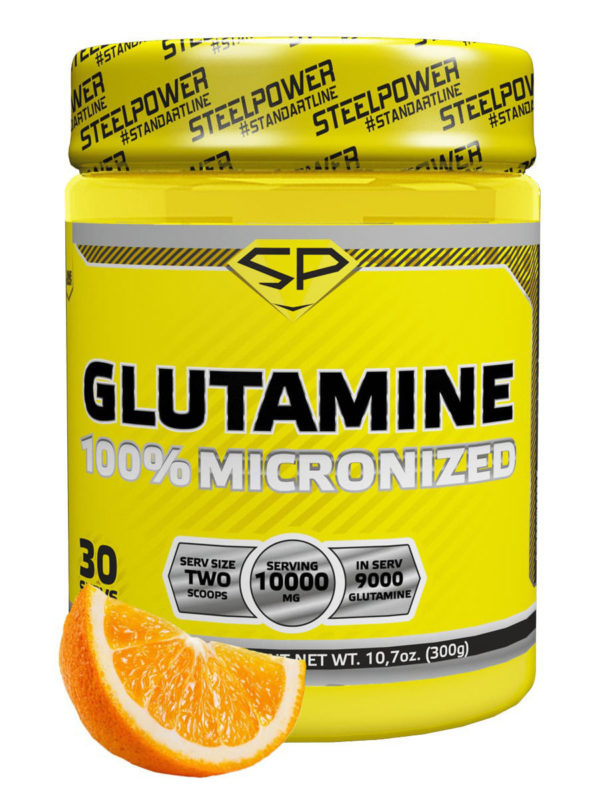 Глютамин GLUTAMINE, вкус «Апельсин», 300 гр, STEELPOWER