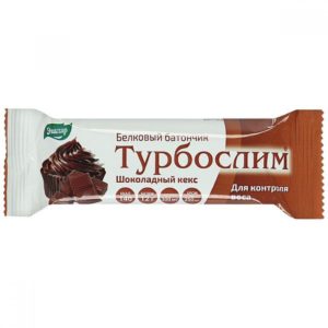 Турбослим батончик "шоколадный кекс" для контроля веса (белковый), 50 гр, Эвалар